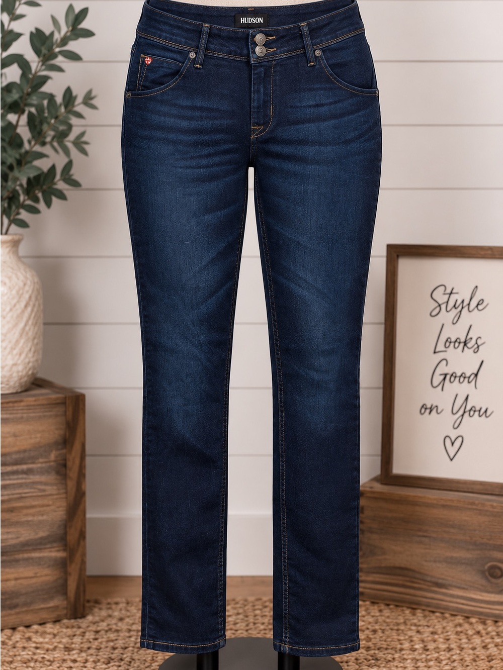 Hudson Collin Skinny Ankle Jeans Size 28 Dark Wash NWT